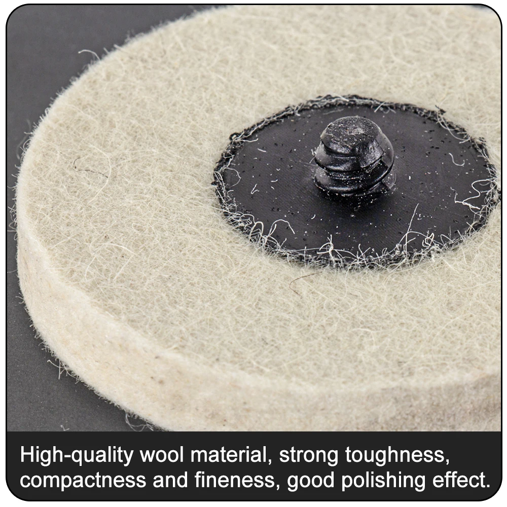 2inch 50mm Wool Polishing Wheel Buffing Pads Quick Change Felt Polishing Disc Roll Rock for Rotary Tool Abrasive