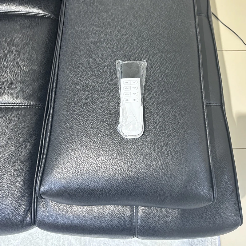 المنزل الذكي الحديث الكهربائية السوداء للتمديد أريكة سرير طقم أريكة جلدية عالية الظهر كبير يجلس وظيفة عميقة أريكة قابلة للسحب #6