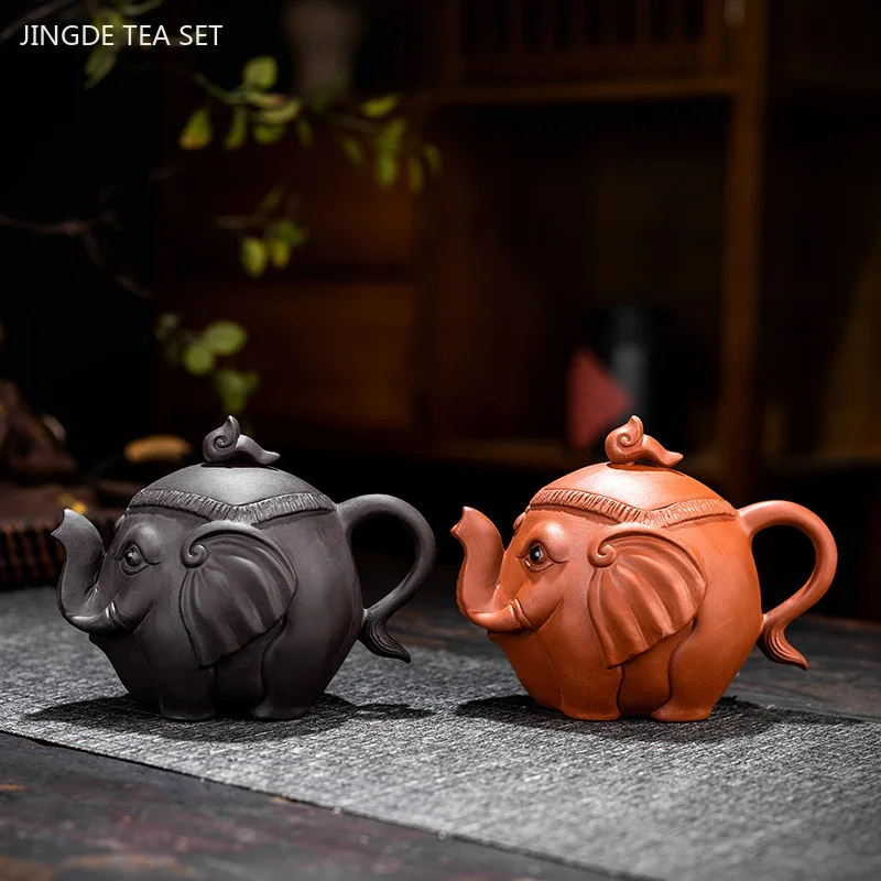 

Creative Purple Clay Teapot Cute Elephant Model Filter Kettle Household Zisha Tea Set Chinese Customized Beauty Tea Infuser