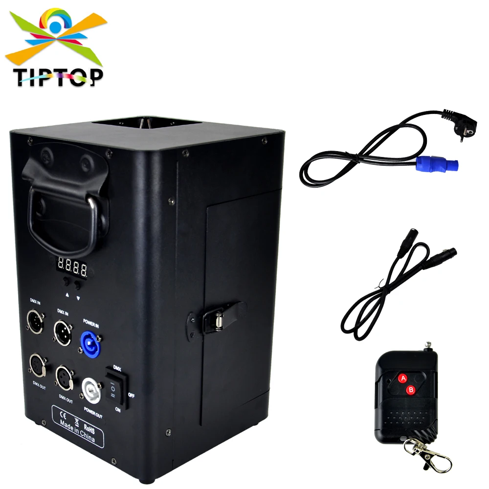 TIPTOP Mini 100W Small Butane Fire Machine DMX Control 3PIN IN OUT Socket  Metal Case with Dual Handle 480ML Gas Oil Tank