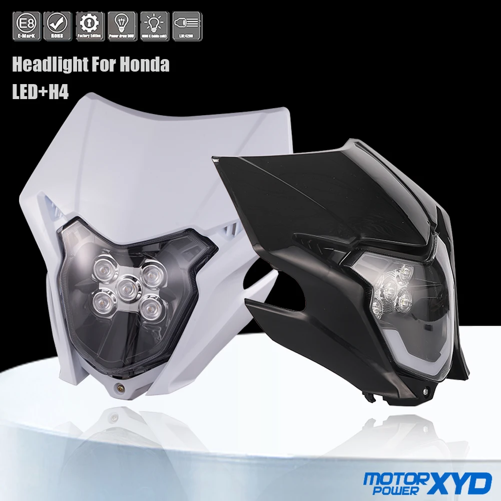 Reflektor LED motocyklowy światło do hondy reflektora CRF150L 150R 150F 230L 250L 250X 250M 300 450L 450X 450RL ponownego montażu