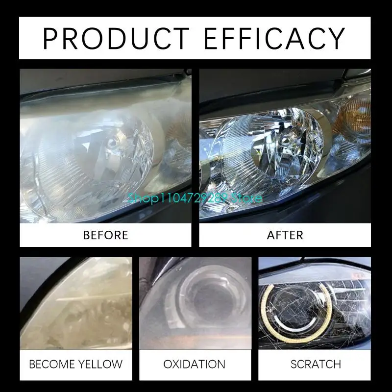 D8KE 1 Set Headlight Polish Water Based Safe for Paint & Plastic Restores Original to or Motorcycles