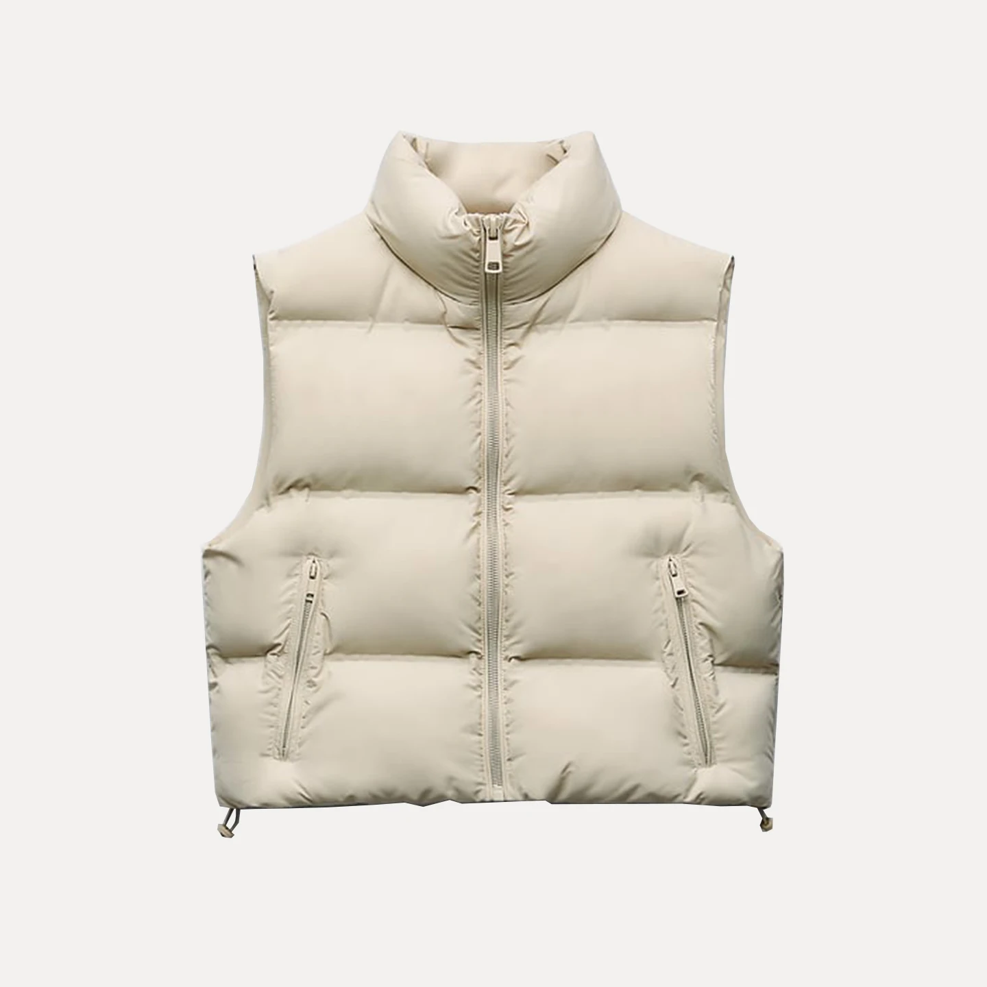 Lässige, faionable Damen-Baumwollweste, Herbst 2022, neuer Sle Pendler, Reißverschluss, Farbe, hoher Kragen, Pred-Kleber