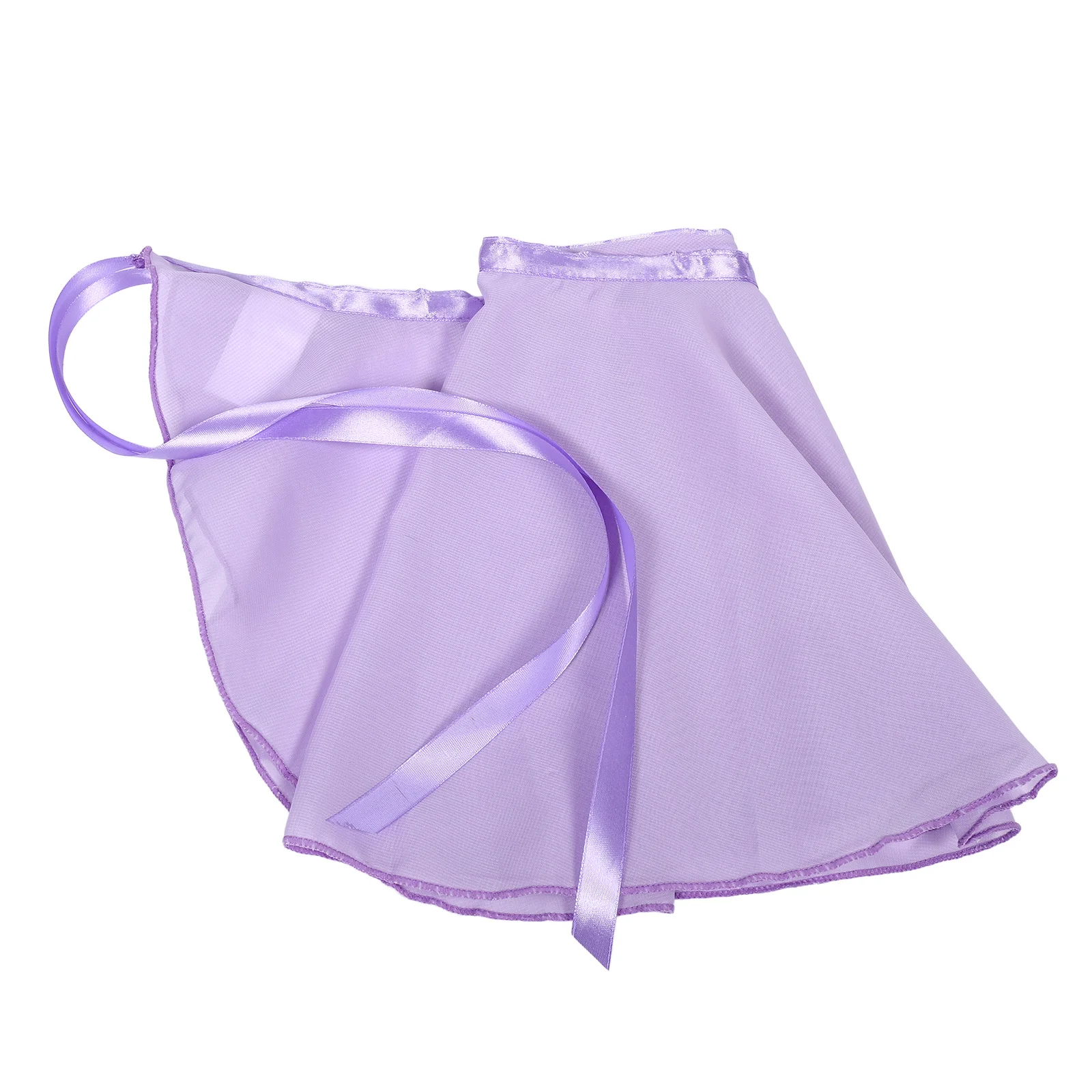 

Kids Girls Ballet Dance Tutu Skirt Lightweight Breathable Purple Nylon Tie Waist Ballet Wrap Skirt for Dance Classes
