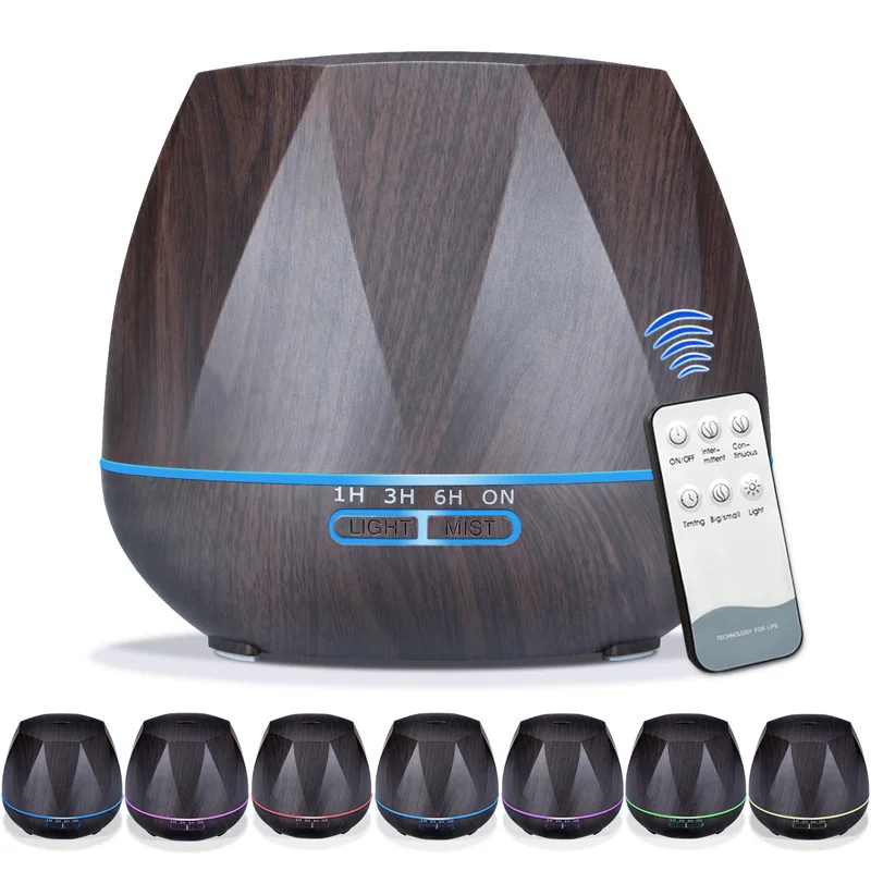 

550ML Air Humidifier Aromatherapy Oil Diffuser Remote Control Large Capacity Ultrasonic Night Light Household Bedroom Purifier