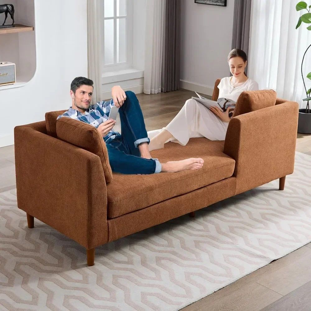 كرسي أريكة للاستراحة الداخلي مقاس 77.95 بوصة على الوجهين، أريكة استرخاء من شانيل، أريكة 3 مقاعد لغرفة المعيشة، سرير منجد حديث #5