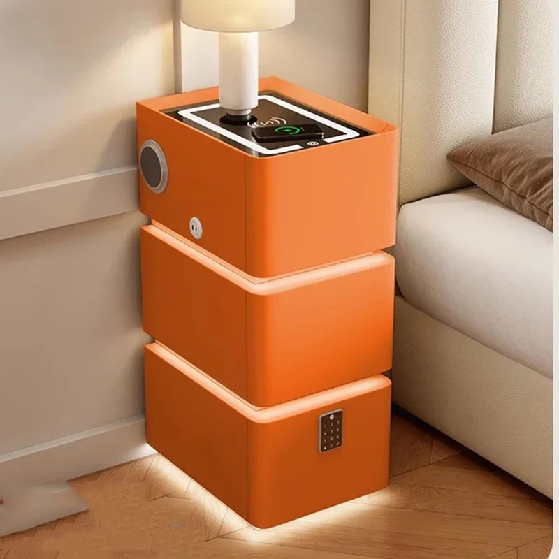 

Bluetooth Speaker Nightstand Living Room Bedroom Drawers White Bedside Table Wood Cabinets Mesa De Noche Unique Furniture
