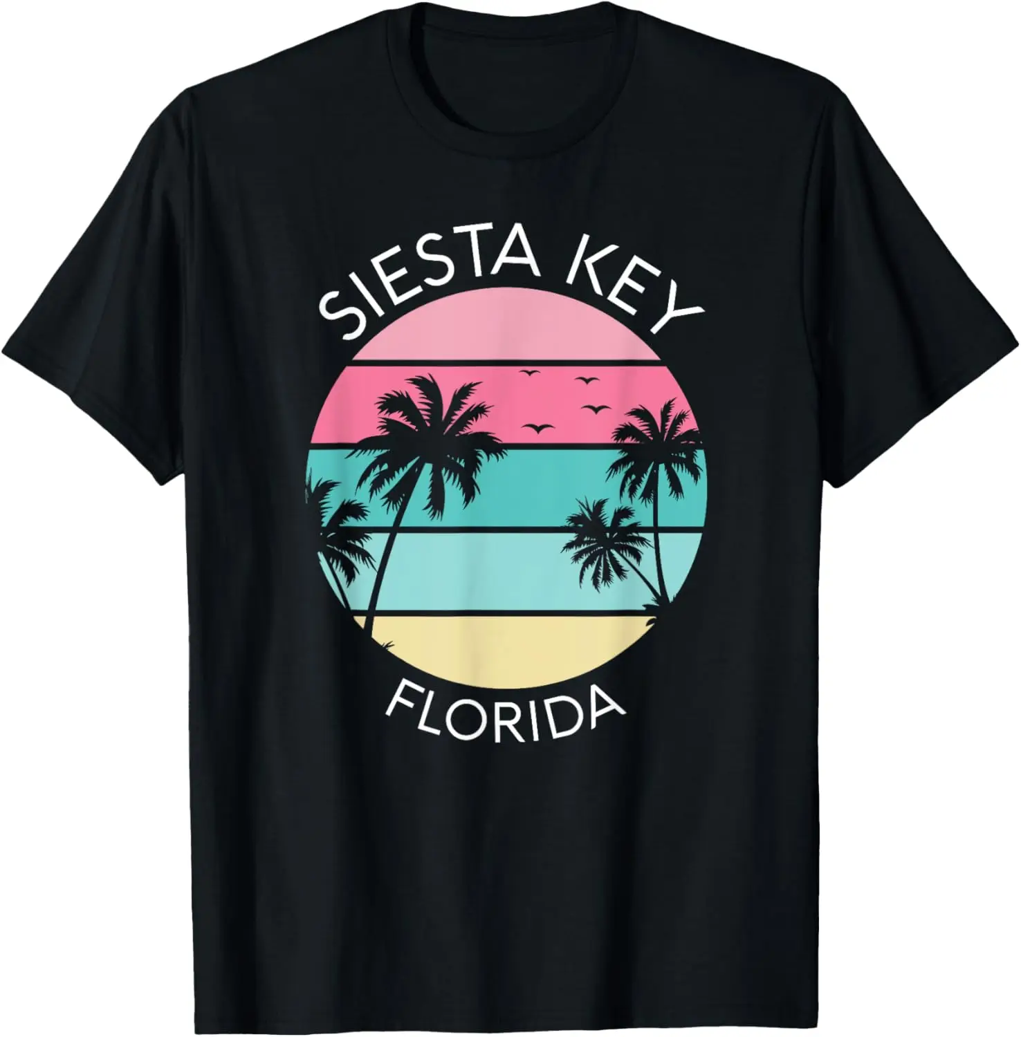 Siesta Key Florida Retro Beach Vacation ของที่ระลึกเสื้อยืด Summer West