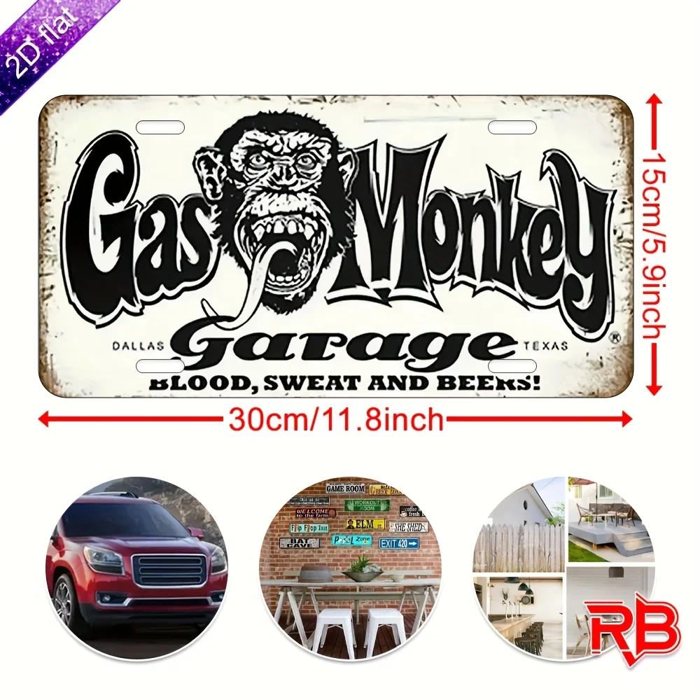 Panneau d'art mural en métal pour Garage, Plaque Durable imprimée UV, Design rétro noir et blanc pour intérieur/extérieur, maison, café, décoration d'événements,