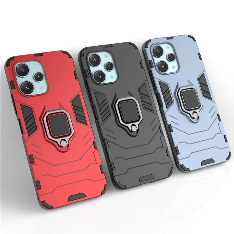 For Xiaomi Redmi 12 Case Cover Xiaomi Redmi 12 13C Ring Holder Armor Bumper Shield Protective Phone Cases For Redmi 12 13C Funda