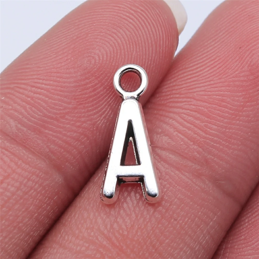 26pcs 16mm Alphabet A-Z Letters Charm Antique Silver Plated Pendants Making DIY Handmade Tibetan Finding Jewelry