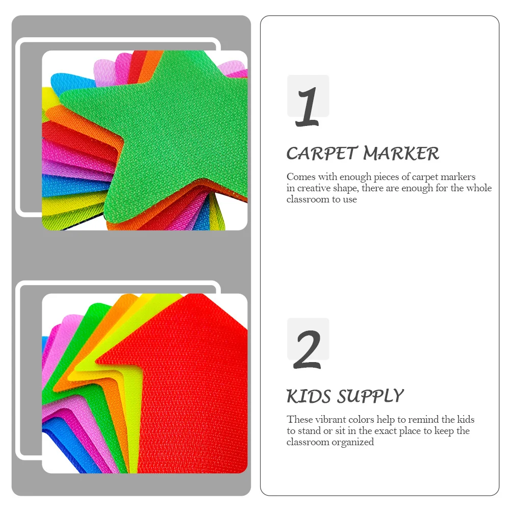 

30Pcs Carpet Markers Wear-Resistant Stickers for Kindergarten Classroom Kids Floor Spot Seating Training Colorful Carpet