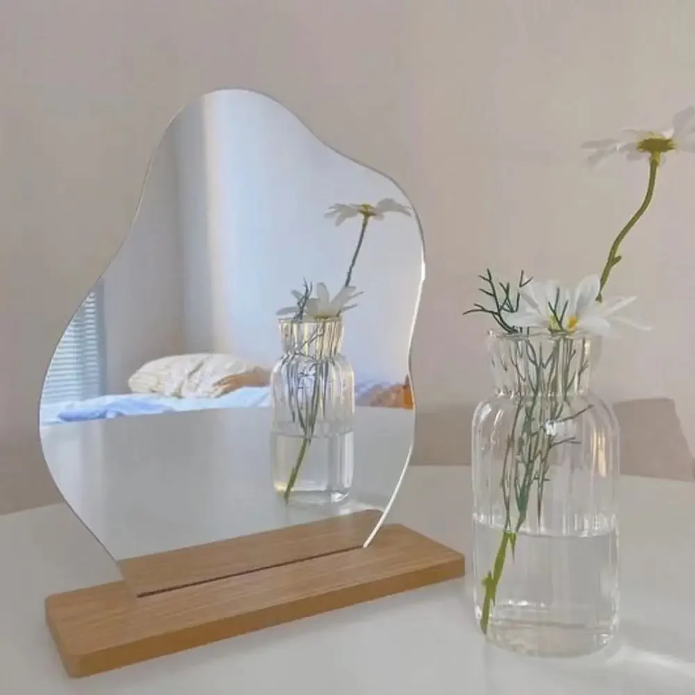 Деревянное необычное зеркало для макияжа в форме облака, Безрамное декоративное зеркало для гостиной, спальни, ванной, акриловое зеркало для макияжа