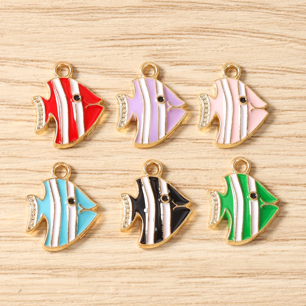 10 Stück niedliche, gemischte Emaille-Anhänger in Tierform (Katze, Fisch, Schmetterling) zum Basteln von Halsketten, Ohrringen, Armbändern, DIY-Bastelarbeiten, Schmuck und Geschenken – Detail 8