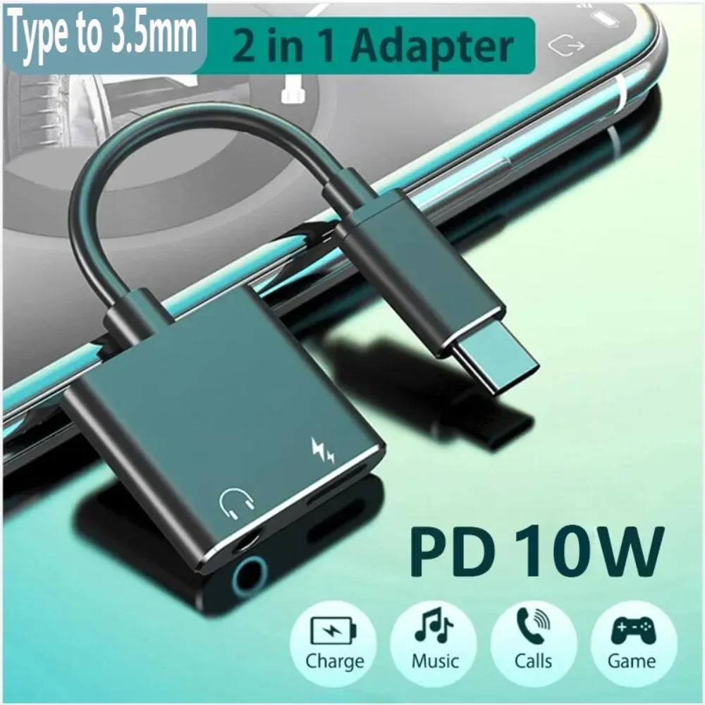 نوع C مقسم صوت 10 واط سماعة 3.5 مللي متر محولات الصوت لشاومي 8 9 سامسونج USB C إلى 3.5 مللي متر جاك سماعة شحن محول