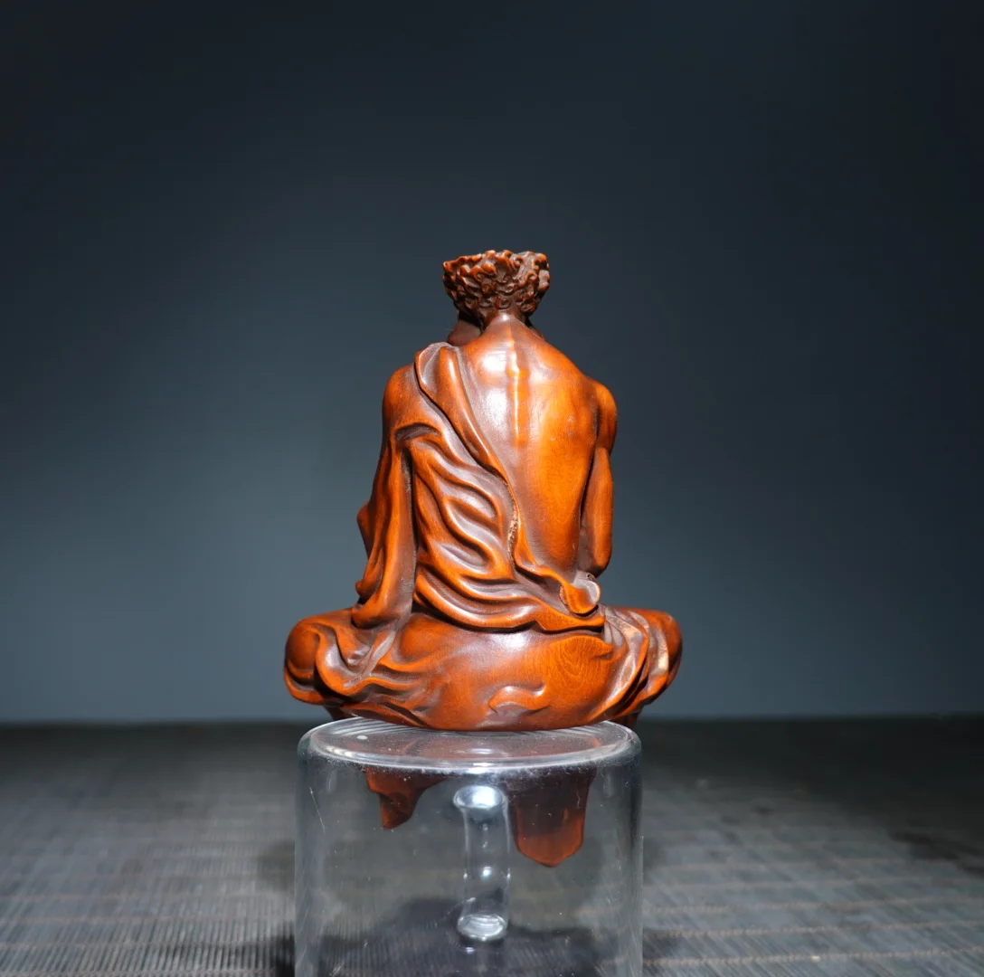 Old Boxwood Northern Wei Buddha Bodhidharma Sitting Buddha Amitabha Wenfang screen Amass wealth Ornaments Town house