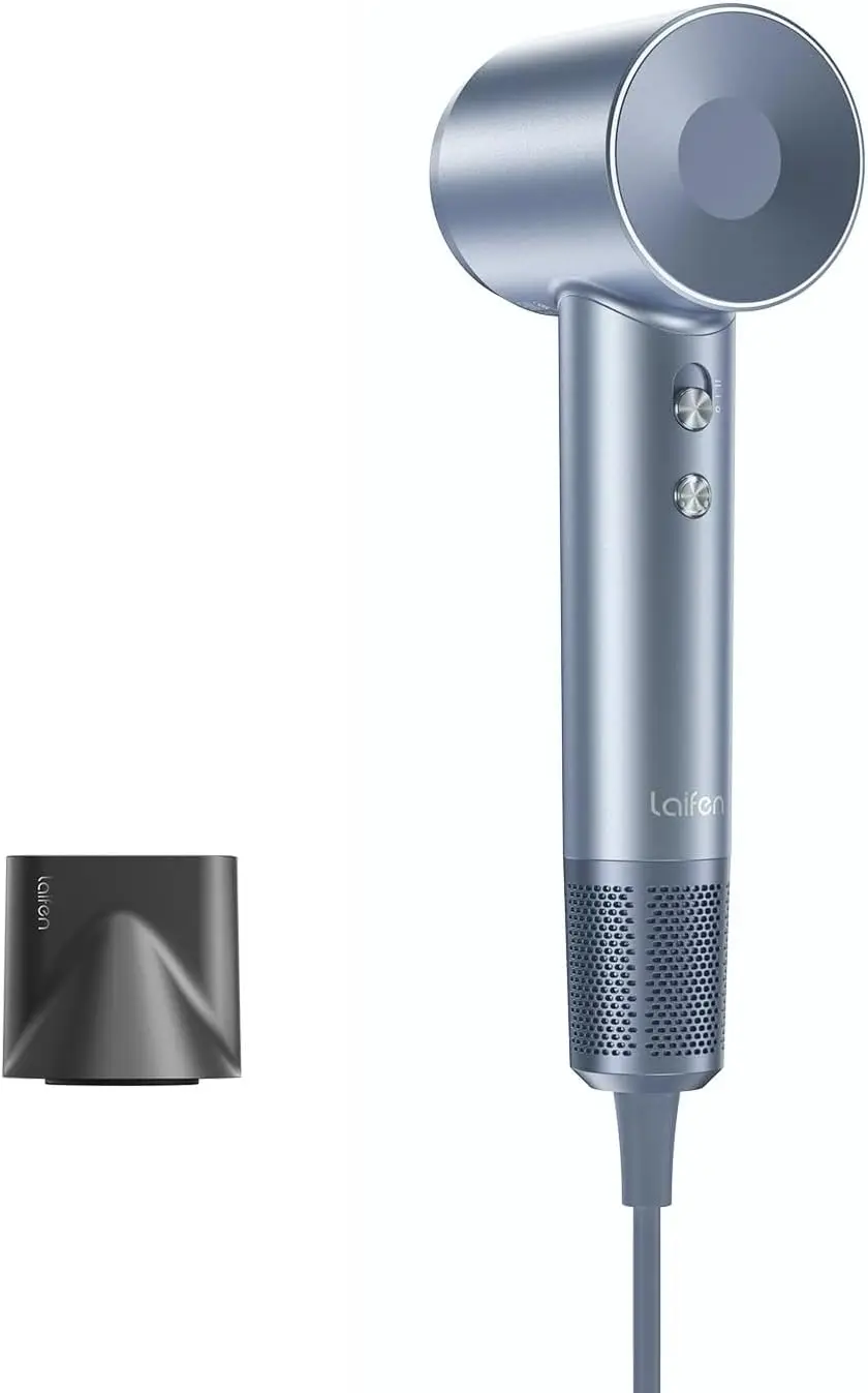 High Speed Hair Dryer 200M Negative Ions Silver Radiant Shine Frizz Control Smart Temperature Salon Low Noise Sleek Styling Dail