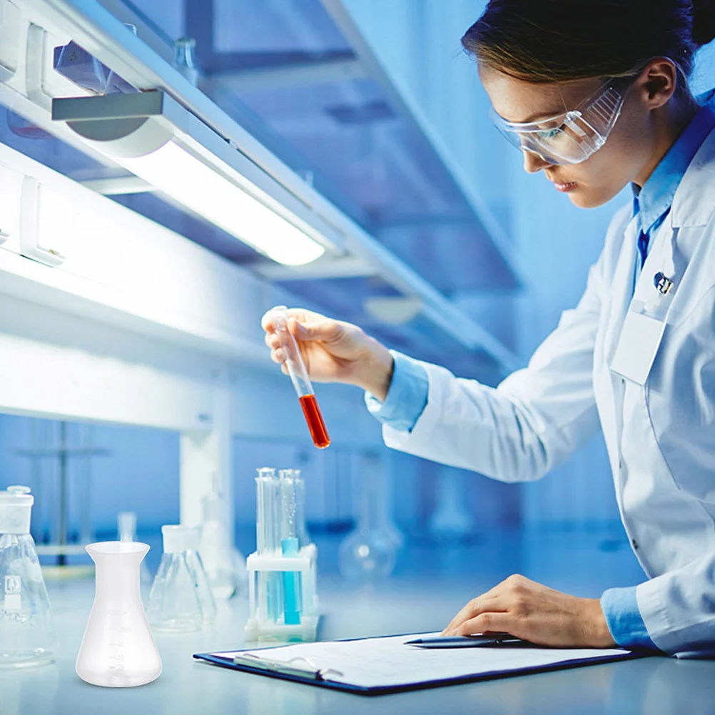 

6pcs Plastic Erlenmeyer Flask 50Ml Professional Science Lab Beaker For Chemistry Experiment Graduated Bpa-Free Laboratory