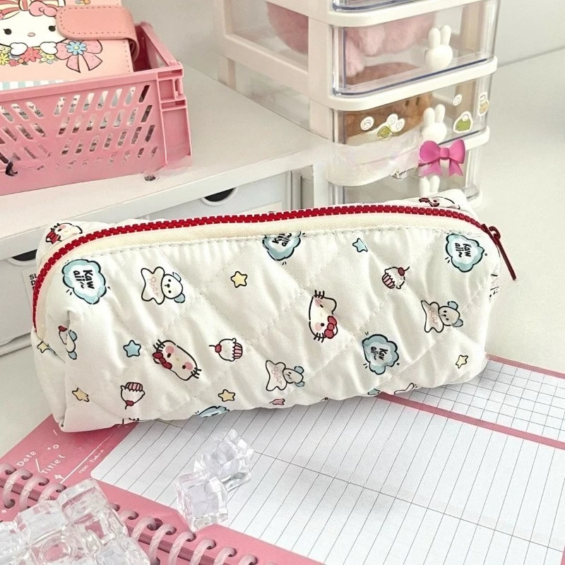 

Sanrio Hello Kitty Pencil Bag Cute Cartoon KT Cat Portable Large Capacity Printing Stationery Pouch School Supplies Child Gifts
