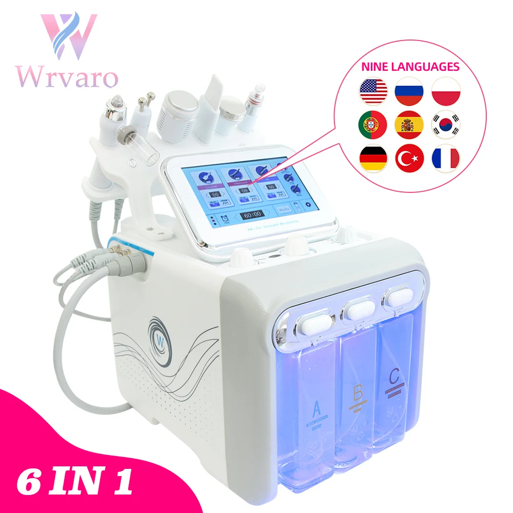 Multifunction 6 in 1 hydra aqua peeling facial machine H2O2 oxygen jet peel hydrogen microdermabrasion facial device  skin care