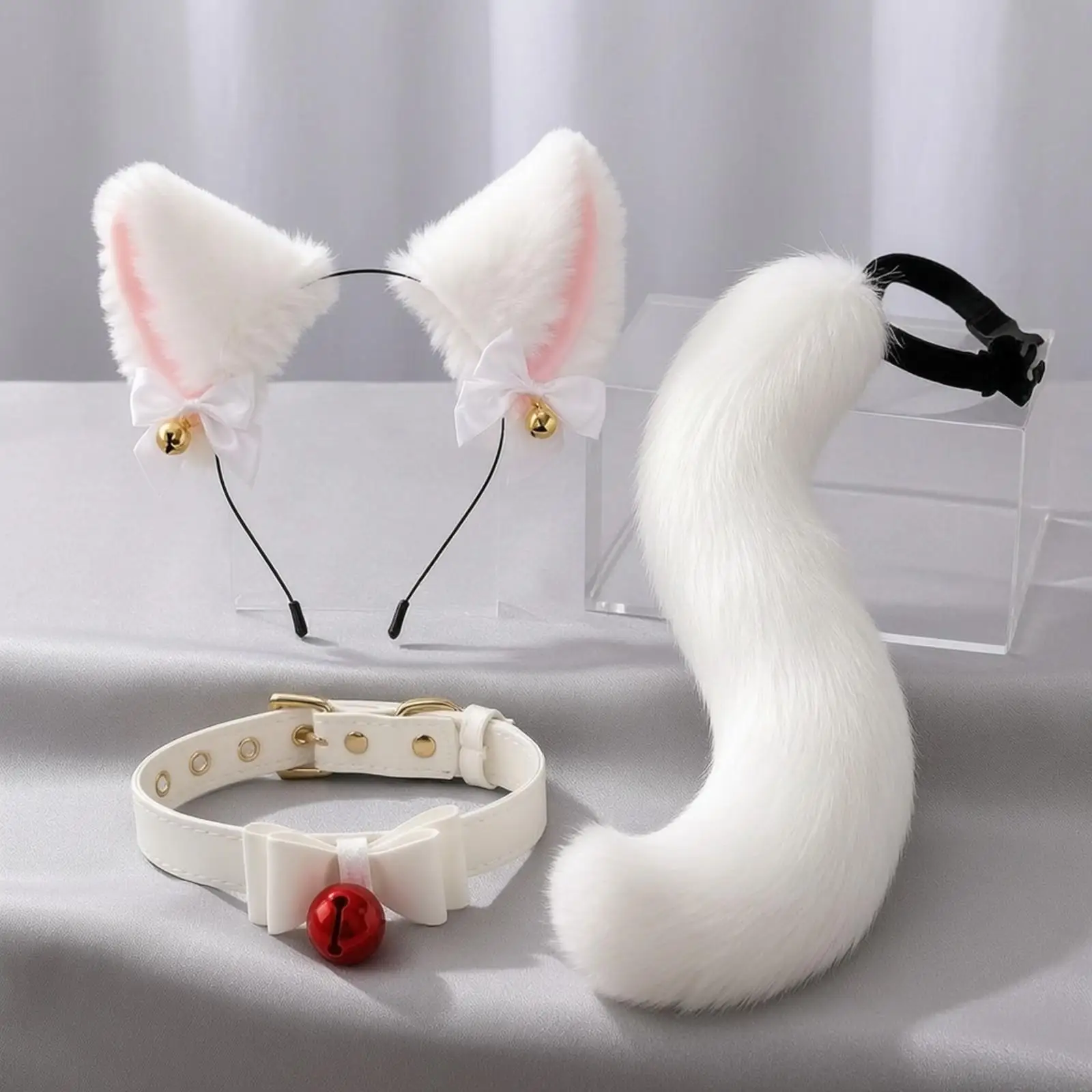 Cute Furry Cat Ear Hairband for Cosplay Costume Accessory Plush Headband for Girls Anime Party Hair Styling Decor