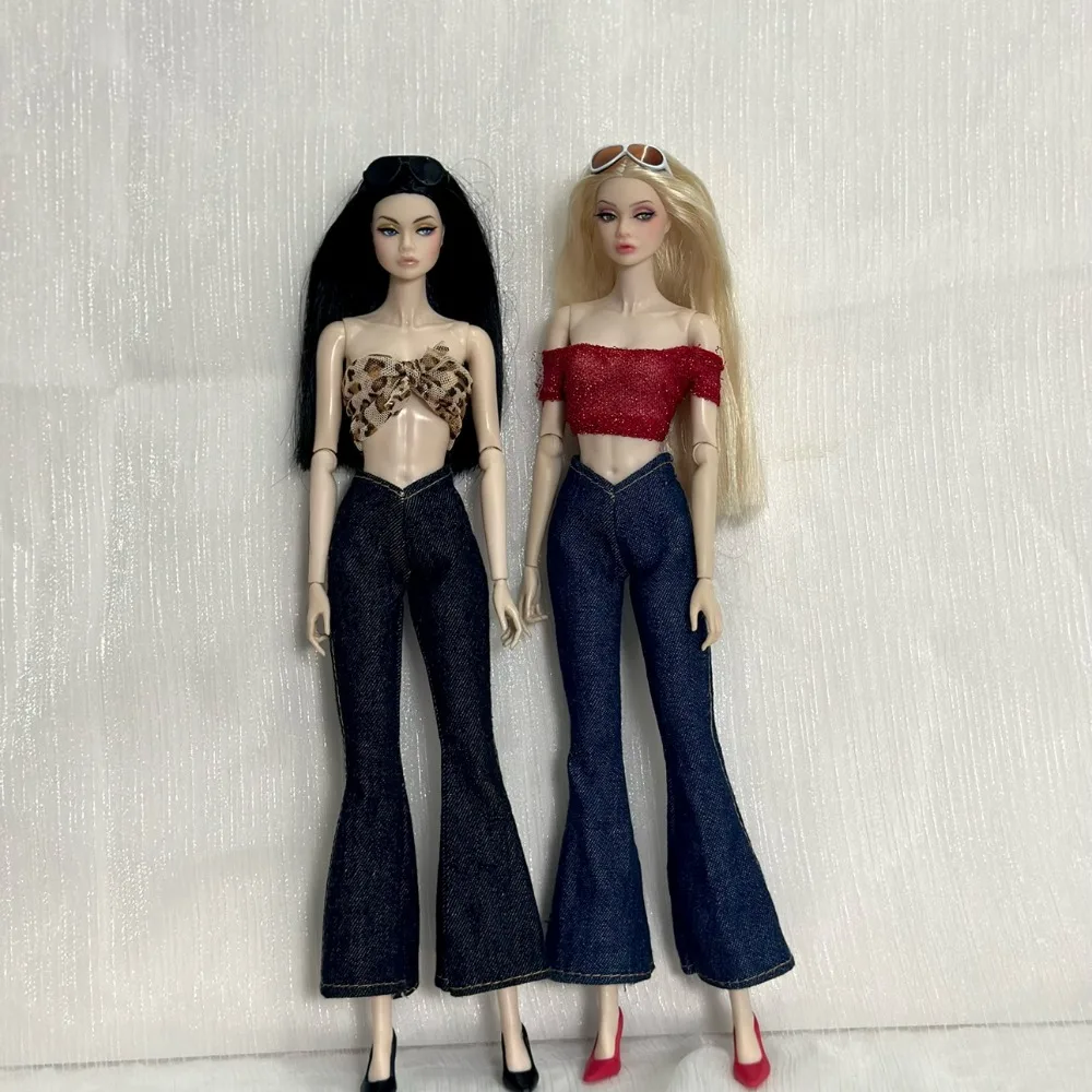 

Комплект одежды для куклы 30 см + обувь / топ + длинные брюки / модный костюм для куклы 1/6 Xinyi FR ST OB BB / игрушки для девочек