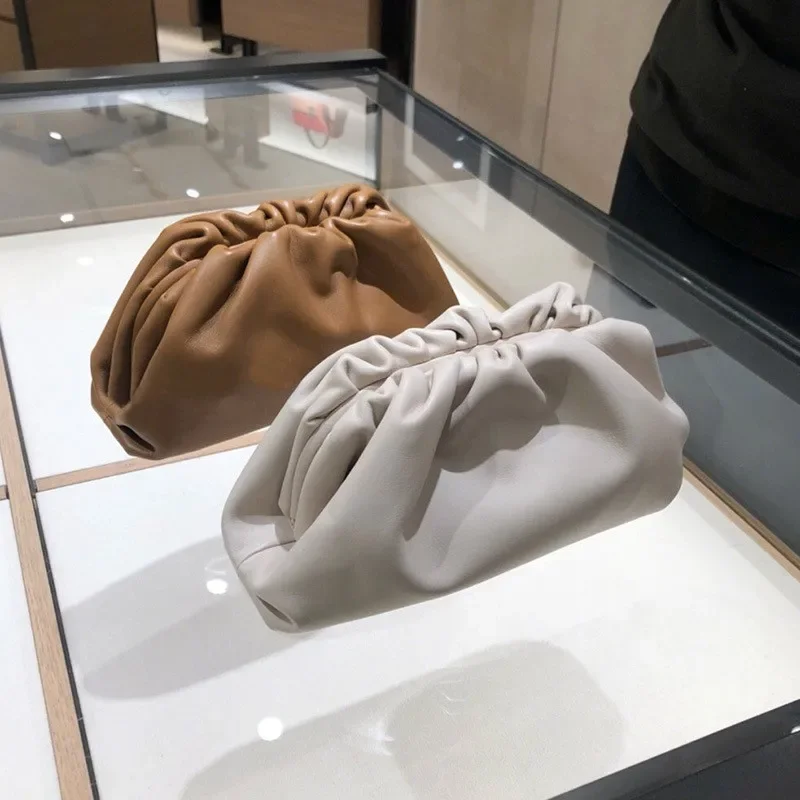 

New Cloud Pattern Soft Cow Leather Women's Shoulder Bag Single Handle Handbag