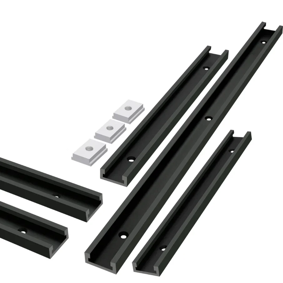 Heavy-Duty T30 T-Slot Track 300-800mm 2pc Kit Ready-to-Use Miter Gauge Guide for Precision Work on Table Saw & Router Table