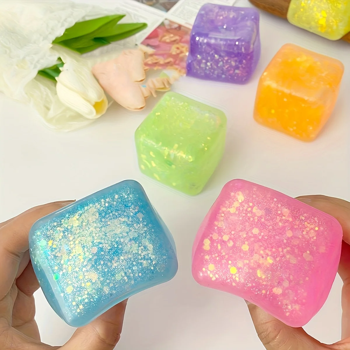 Squishy Slow Rebound Water Cube Toy, Adorable Relax Fidget Tool, Soft Stress Relief Party Festival Gift