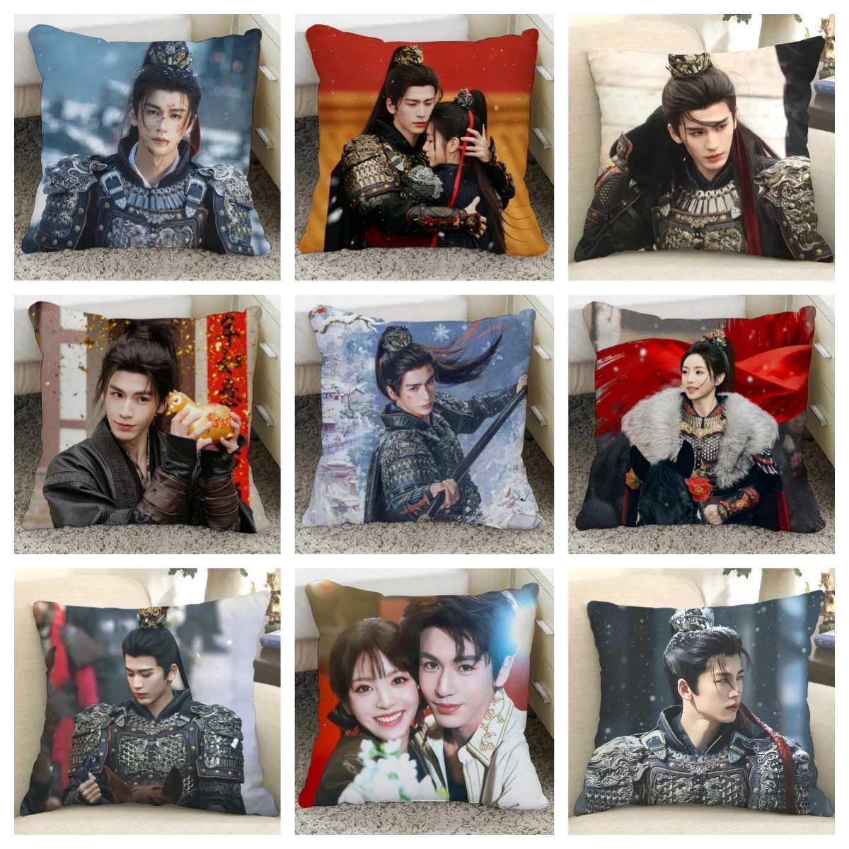 1pc Zhang Linghe & Tian Xiwei Pillow Cover, Polyester 2D Double-Sided Print, C-Drama Chasing Jade Character Art, Drama Fan Home