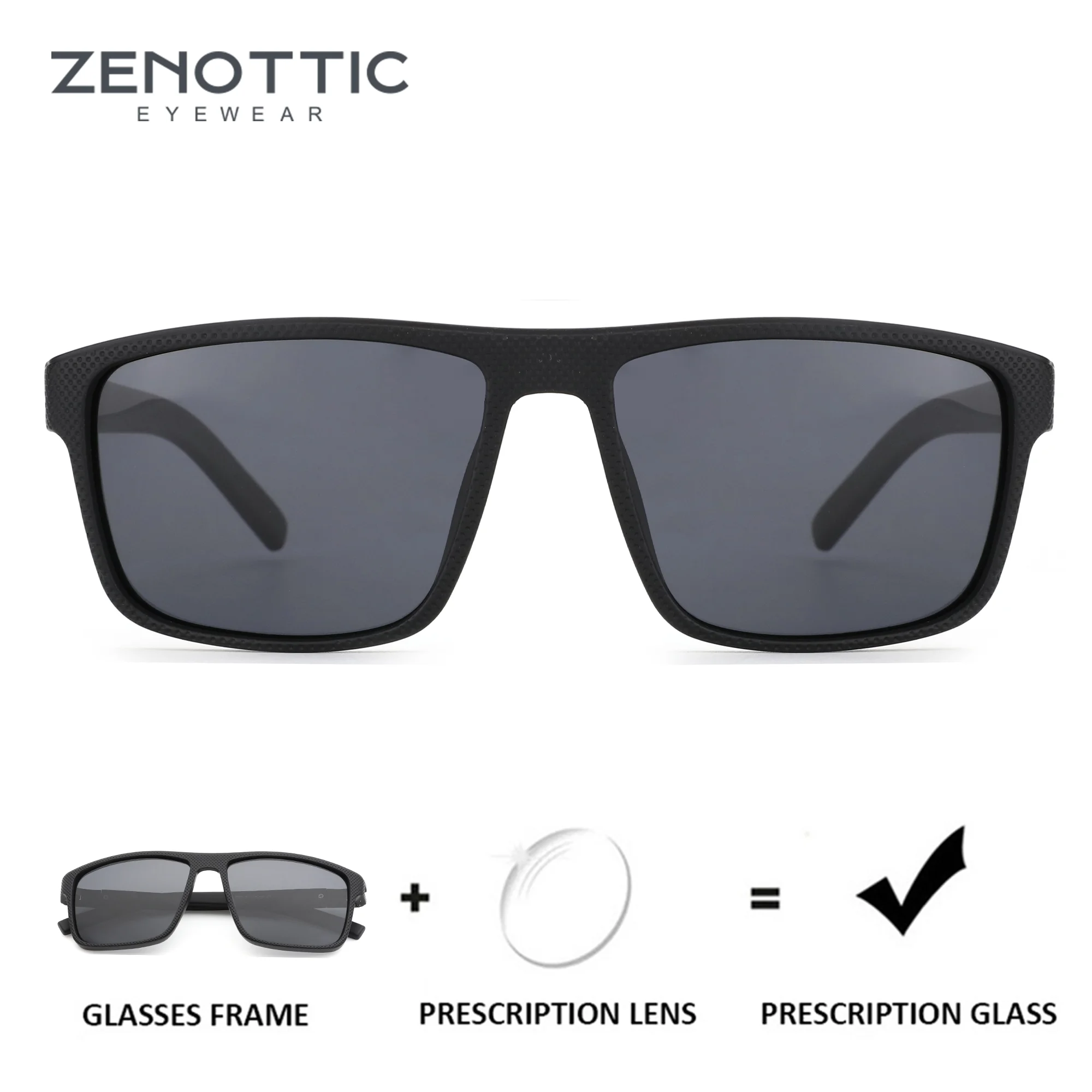 

ZENOTTIC (размер L) популярные спортивные квадратные поляризационные солнцезащитные очки TR90 по рецепту для мужчин UV400 оптические солнцезащитные очки