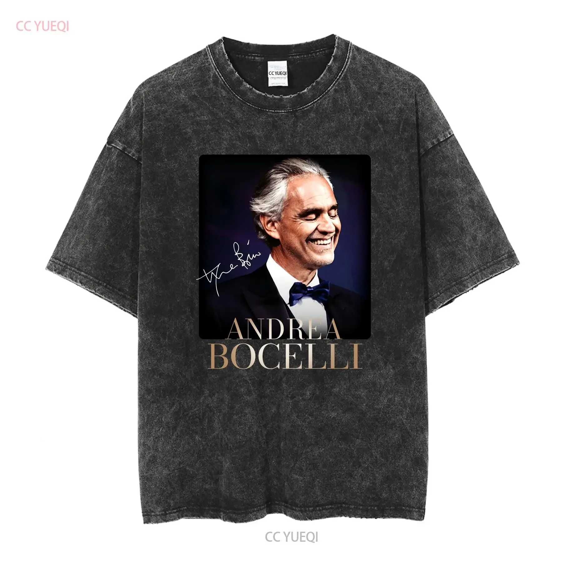 New Andrea Bocelli T Shirt Signature Family Black S 235XL 1CM1540 long or short sleeves vintage Washed Top For Everyday Wear