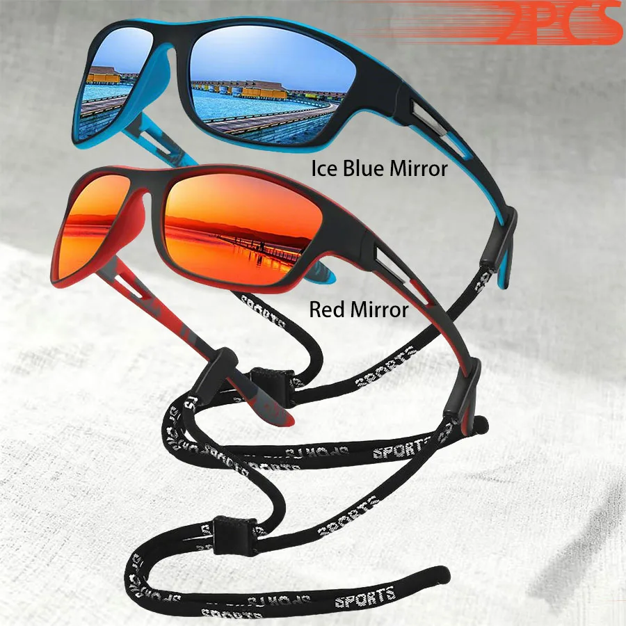 1-2 Stück Modische Muster-Sonnenbrille mit Kette Sport-Sonnenbrille für Männer und Frauen zum Fahren, Angeln, Radfahren, Bergsteigen Sport-Sonnenbrille für Herren – Detail 22