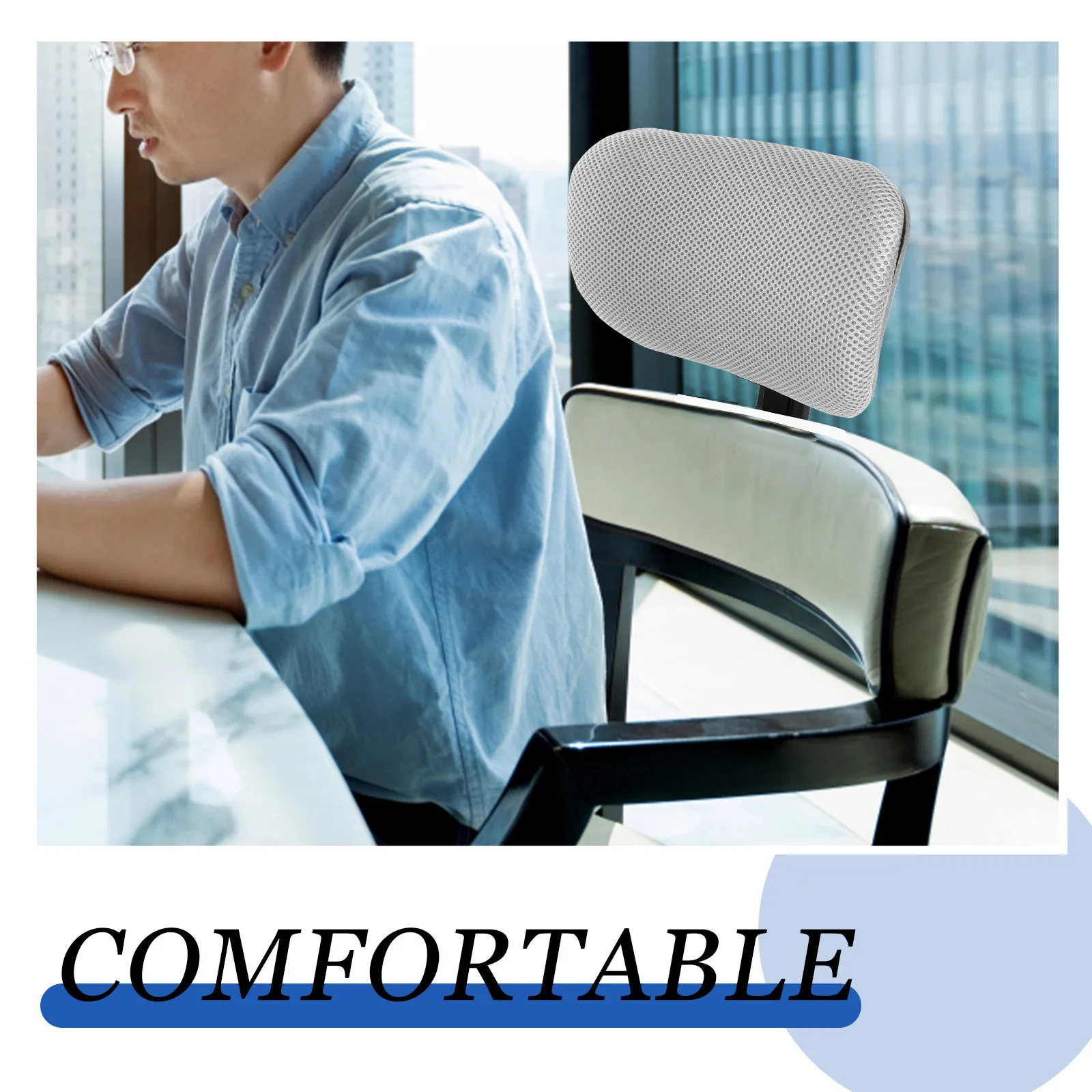 Adjustable Computer Chair Headrest Office Attachment Height Soft Memory Foam Padding Neck Pain Relief Work