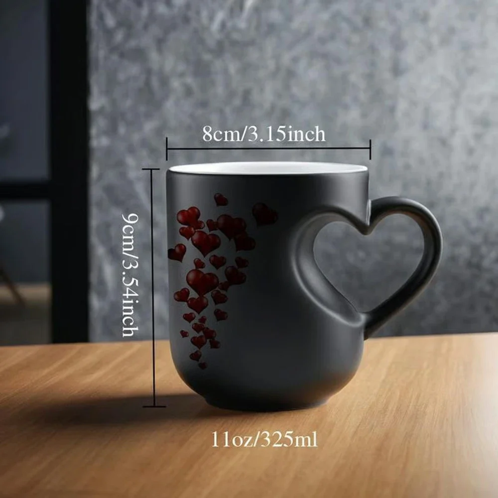 Valentine's Love Gift Heat Activated Color Changing Magic Ceramic Mug Funny Surprise Pattern Coffee Tea Water Cup Home Drinkware