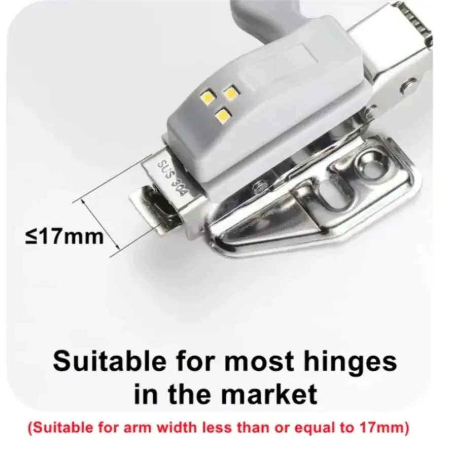 6 PCS/Pack LED Inner Hinge Sensor Light Hinge Switch Light Closet Wardrobe Night Lights for Living Room Kitchen Bedroom Cupboard