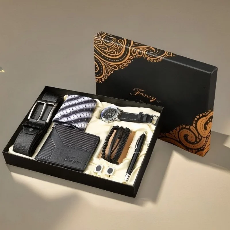 

Watch set, business, wallet, tie, watch, belt, birthday men, Father's Day