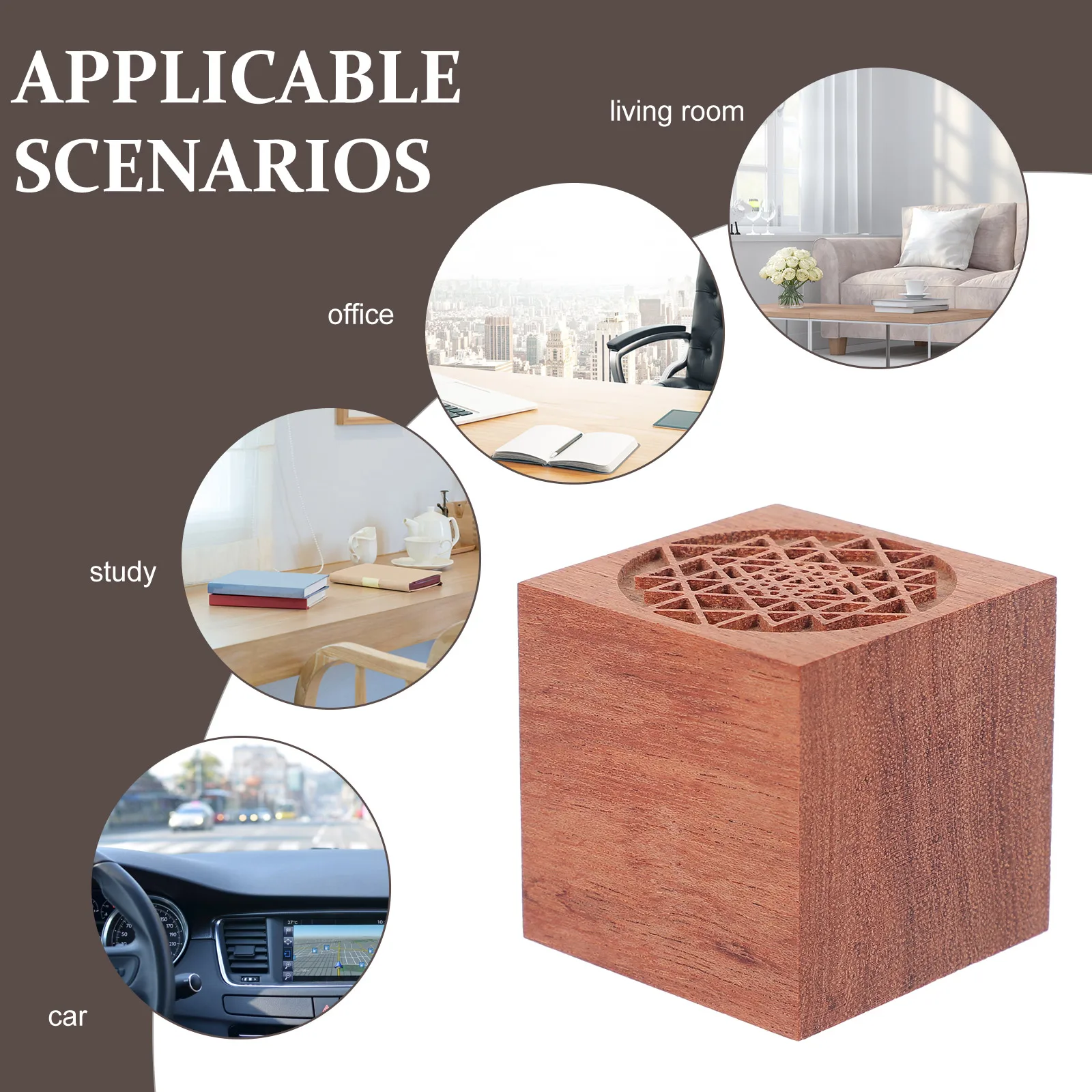 

Meticulously Crafted Wooden Diffuser Essential Oil Replacement Aroma Block Home Decor Cube Design Stable Construction Fragrance