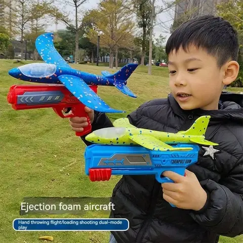Kids' Catapult Planes, Foam Planes, Gliders, Parent-Child Outdoor Shooting Flying Toys (Separate Accessory Packs for Purchase)