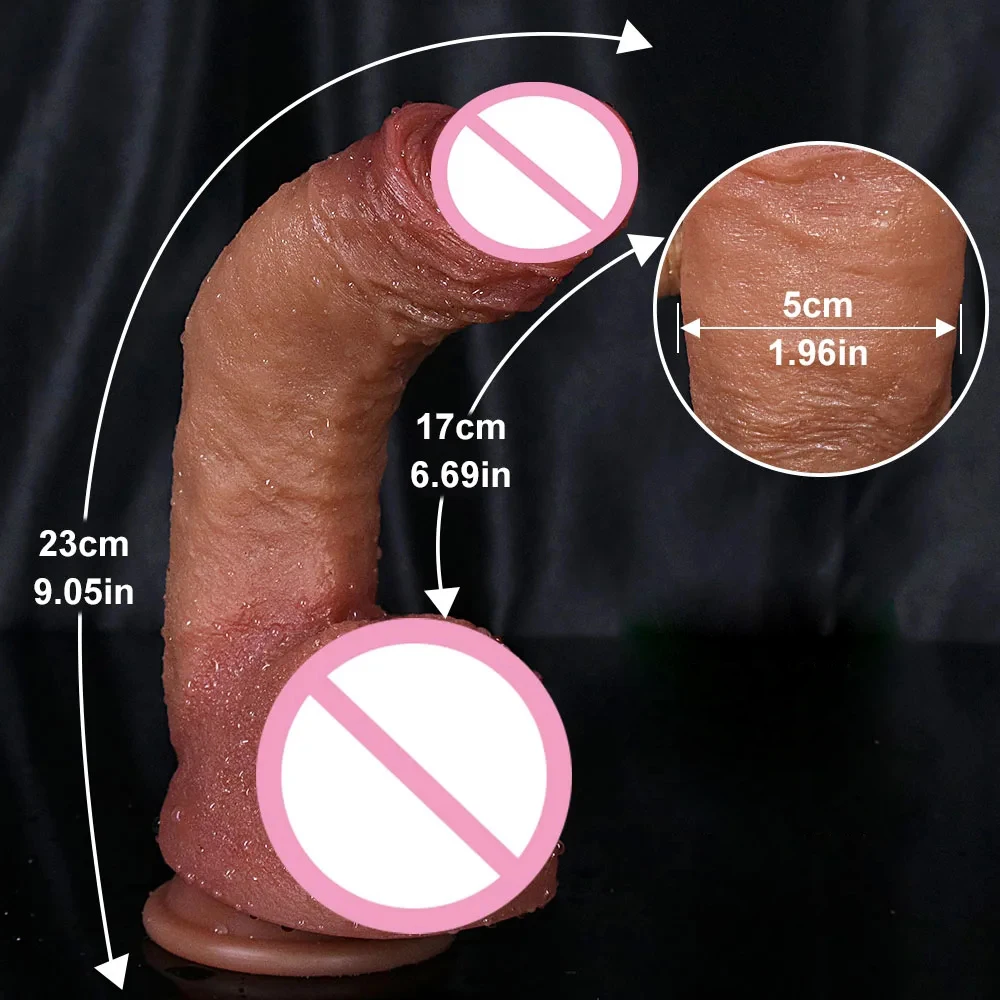 Super Real Skin Silicone Big Huge Dildo Realistic Suction Cup Sexy Cock Bending Penis G-spot Simulation Dick Sex Toys for Women