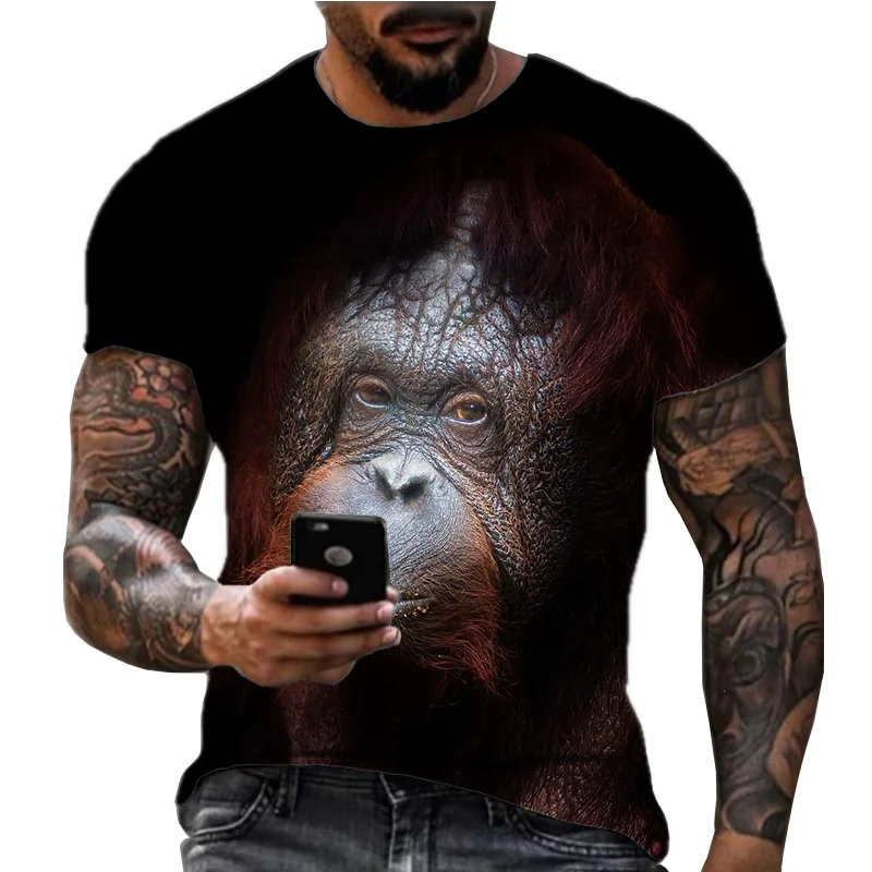 Gorilla Fun Monkey 3D Printed Short sleeved Casual Loose Large Size Personalized Funny Popular T-shirt