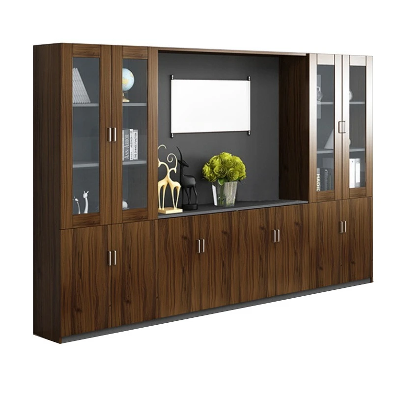 

File cabinet wooden bookcase simple fashion boss office background cabinet combination board