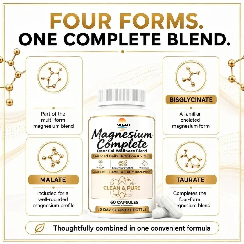 Complete Set of Four in One Magnesium Supplements, 60 Capsules