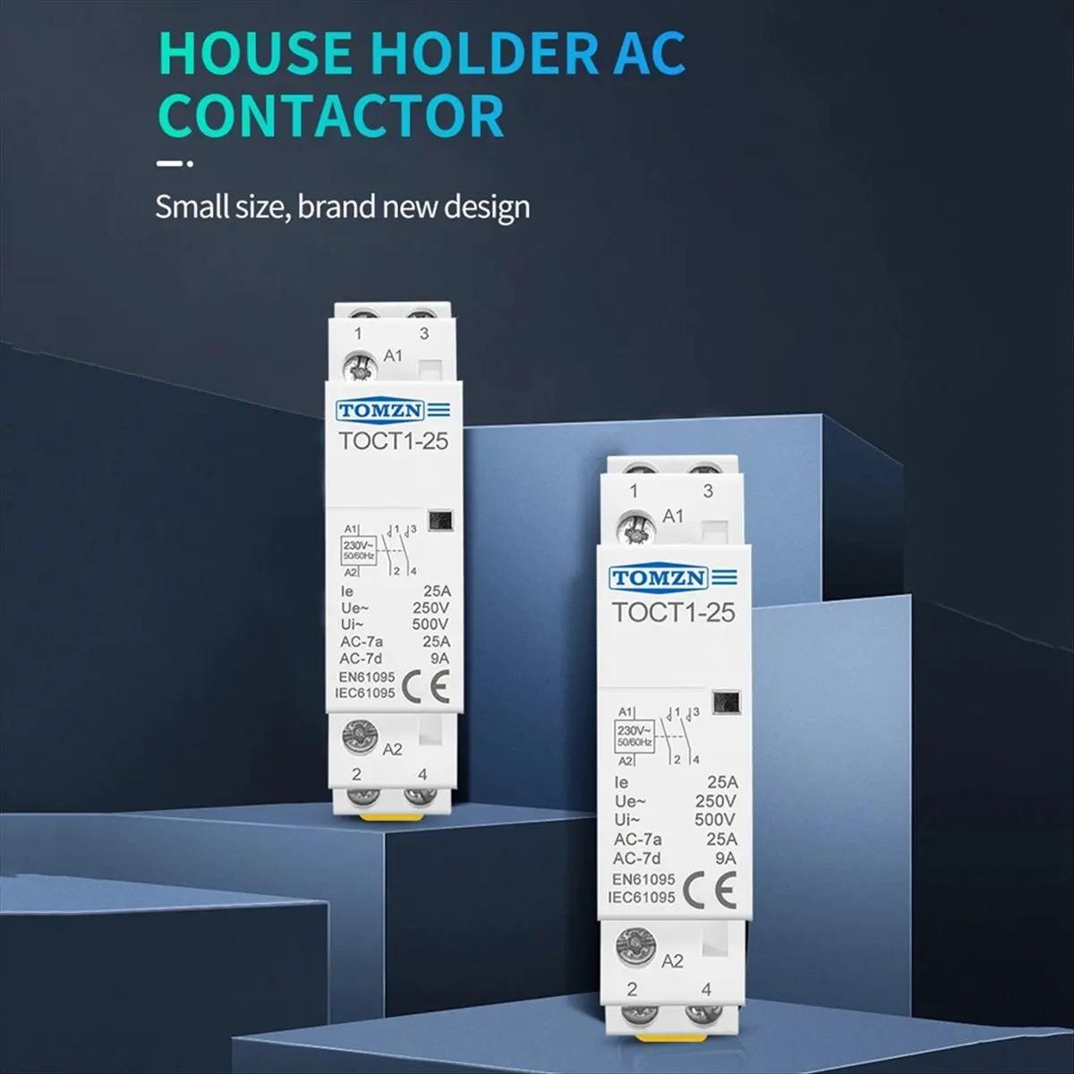 ~【On Sale】 TOCT1-25 2P 25A 220V/230V 50/60HZ Din Rail Household Ac Modular Contactor 2NO AC Contactor