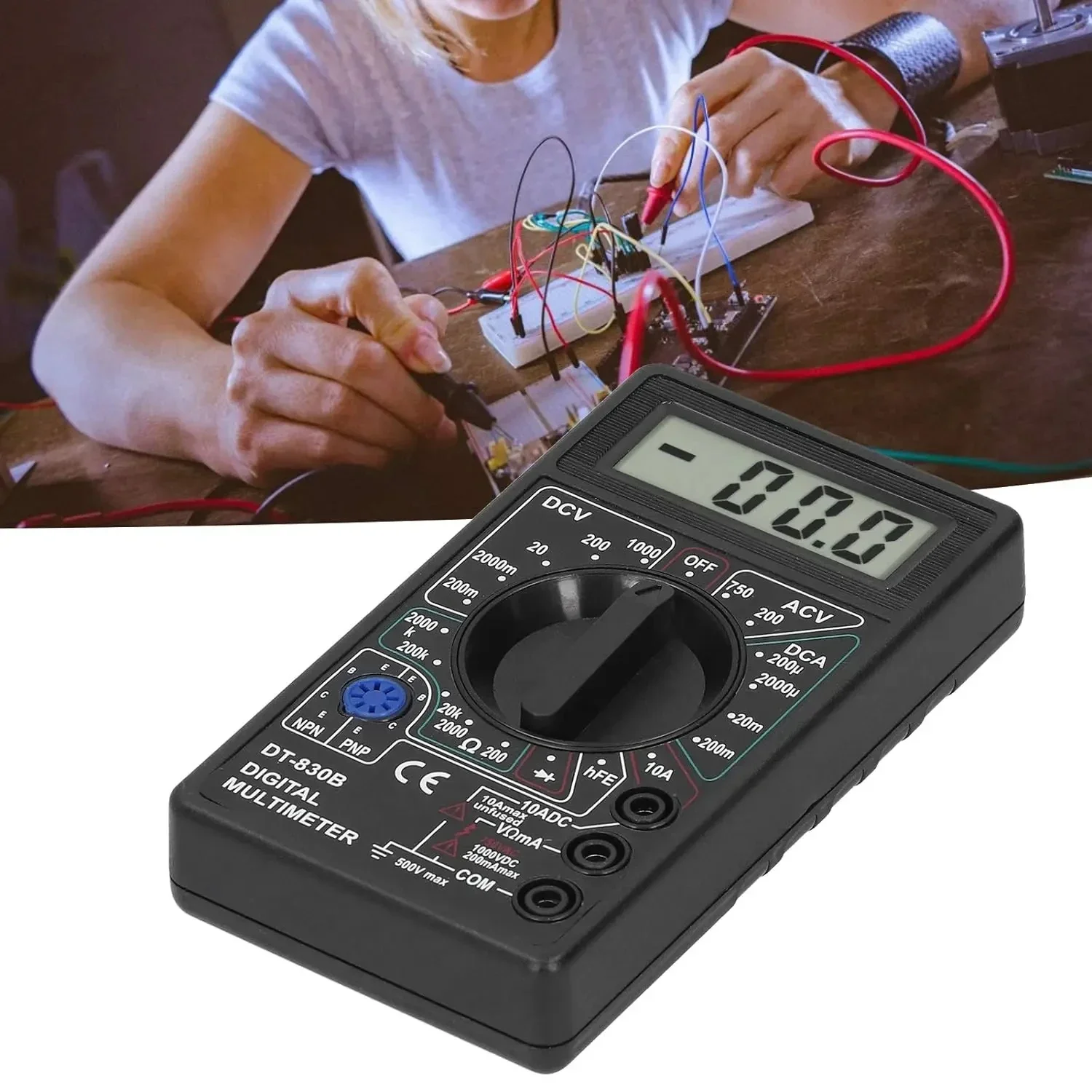 Digital Multimeter Tester DT830B Portable Voltmeter Ammeter Multi Meter for Electrical Car Battery Circuit Testing