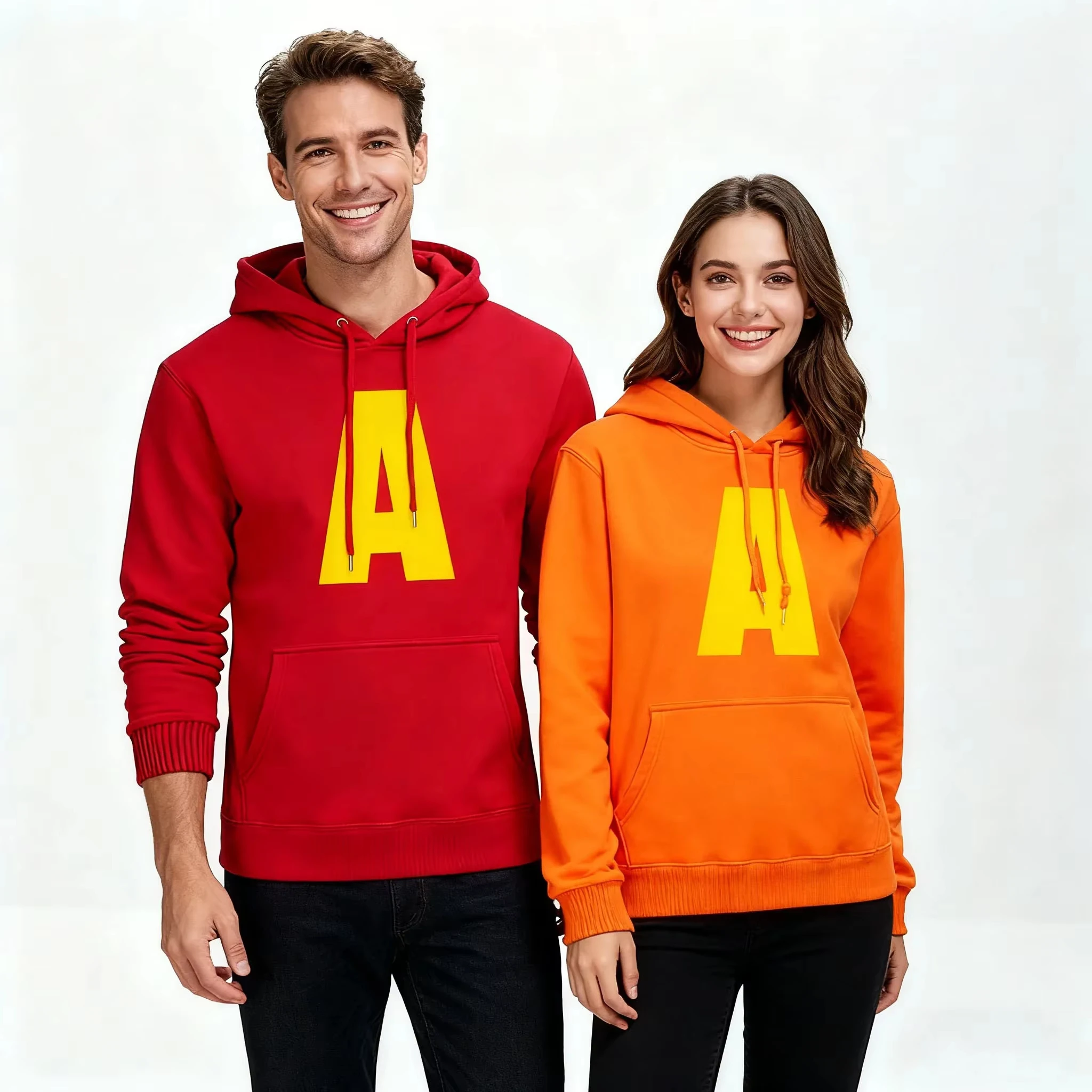 2PCS 2026 new Spring and Autumn Unisex Casual Sportswear  Men's Hoody Alvin Chipmunk Halloween Costume  Women's Pullover