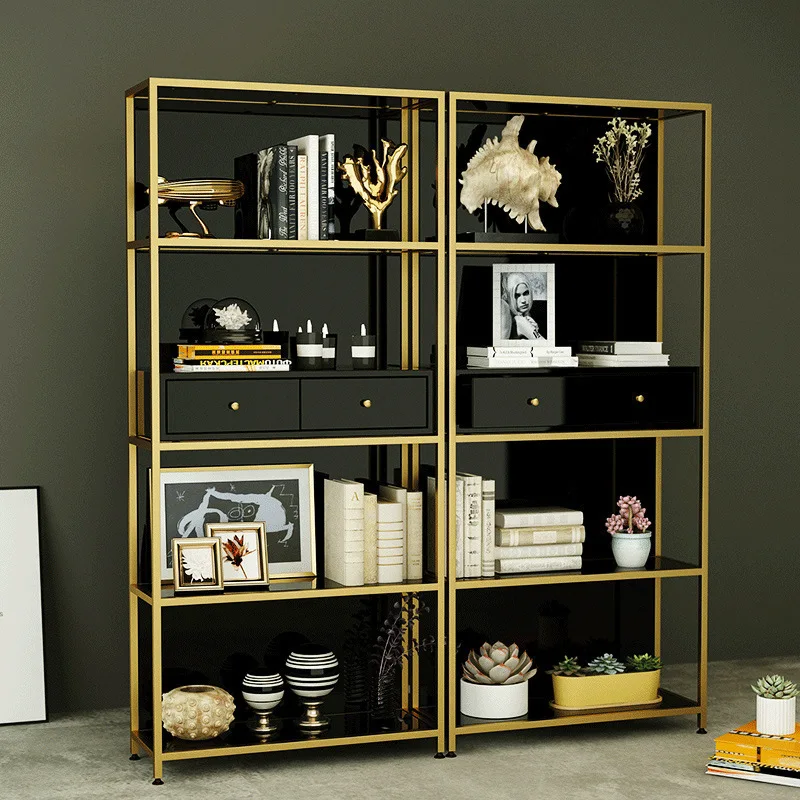 Simple multi-layer bookshelf, home study wall with drawer shelf, studio item storage rack
