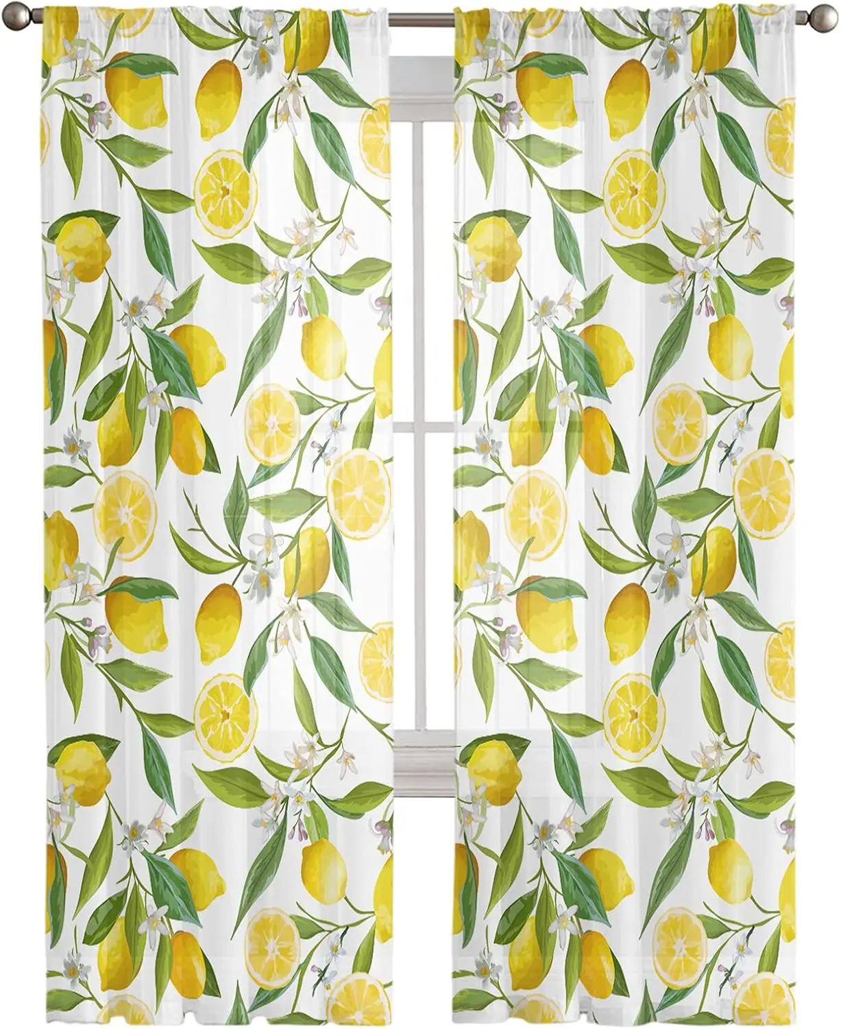Lemon Tree Branches Yummy Delicious Kitchen Gardening Design, Lightweight Decor with Rod Pocket 1pc