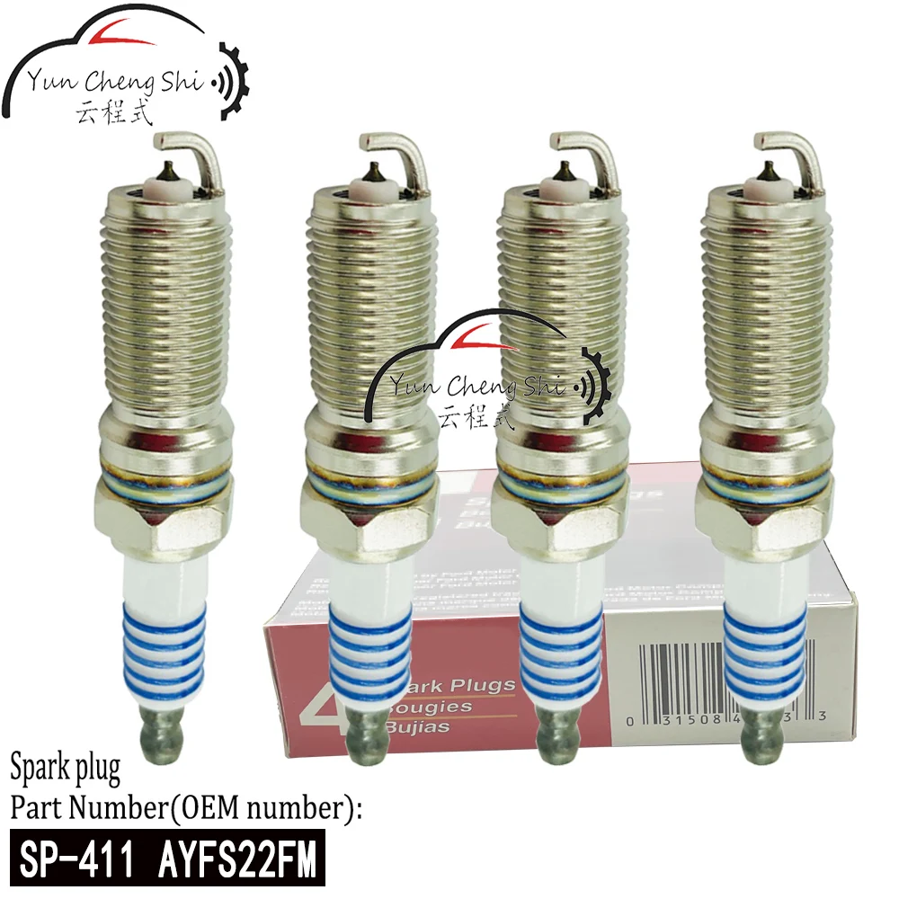 8pcs/Lot New Platinum Spark Plug AYFS22FM SP-411 For Ford Fiesta Edge  Mazda Lincoln Cadillac  SP411 SP 411