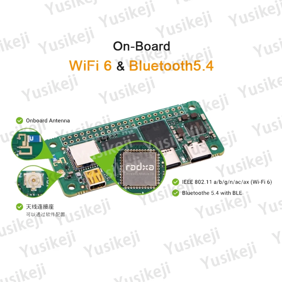 وحدة المعالجة المركزية Radxa ZERO 3W RK3566 ذات 4 النواة SBC وحدة معالجة الرسومات وNPU وHDMI مع مخرج 1080P وWiFi 6 وBT 5.4، كمبيوتر لوحي واحد